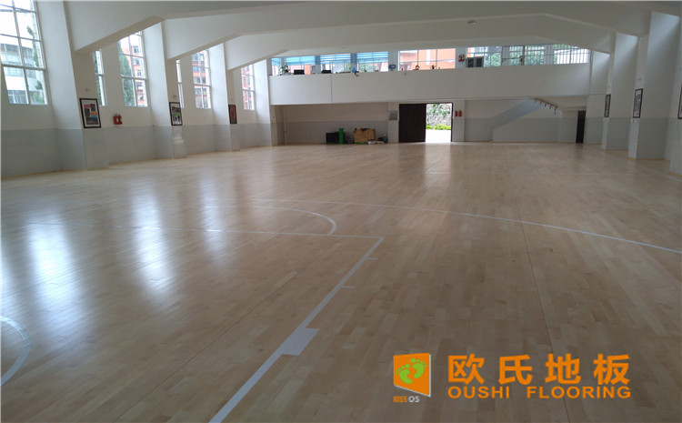 云南省紅河州個舊市綠春小學體育館木地板案例-歐氏運動木地板