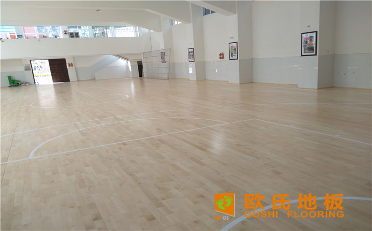 云南省紅河州個舊市綠春小學體育館木地板案例-歐氏運動木地板