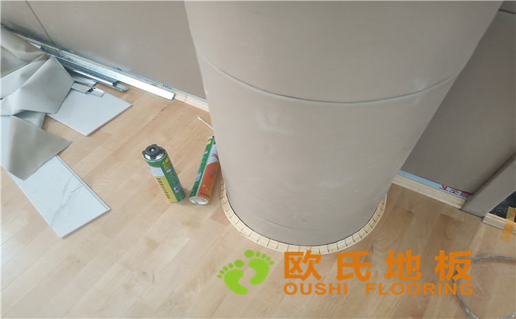 新疆克拉瑪依市獨山子虹園小區(qū)體育館木地板項目-歐氏運動木地板