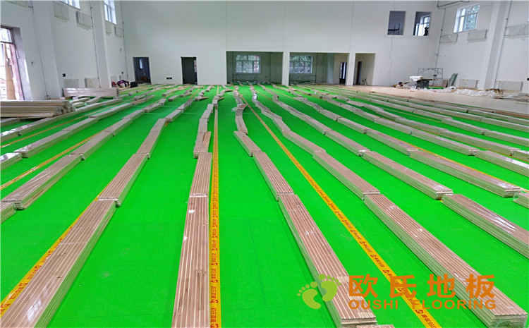 佳木斯市同江消防隊籃球館木地板案例-歐氏運動木地板