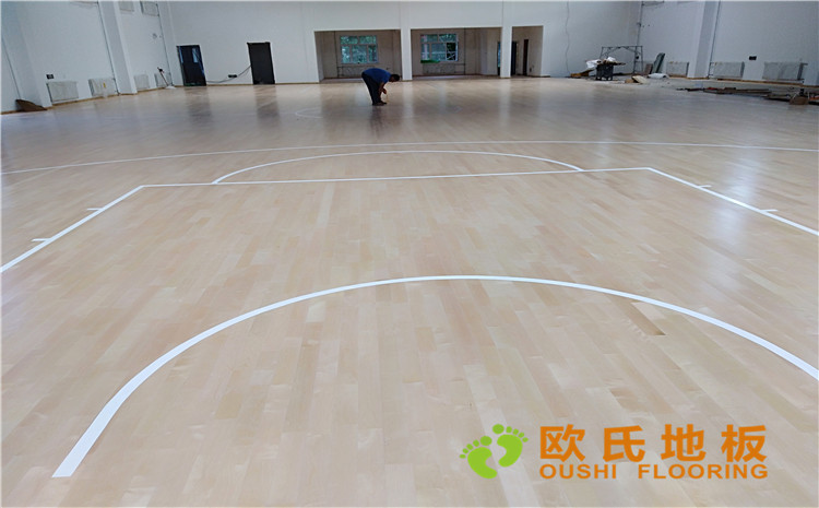 佳木斯市同江消防隊籃球館木地板案例-歐氏運動木地板