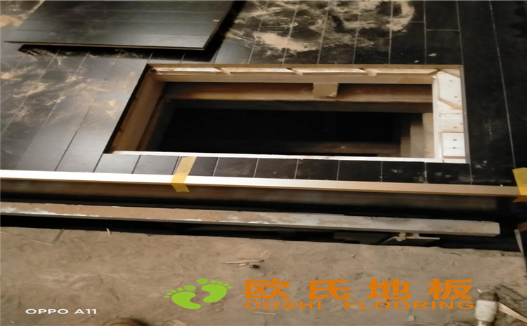 河北廊坊益田同文學(xué)校舞臺木地板-歐氏運動木地板